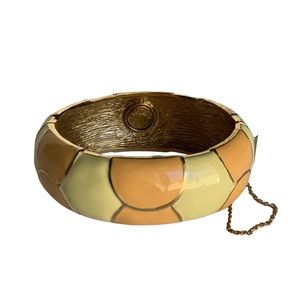 J. Crew Hinged Enameled Bracelet w/ Safety Chain